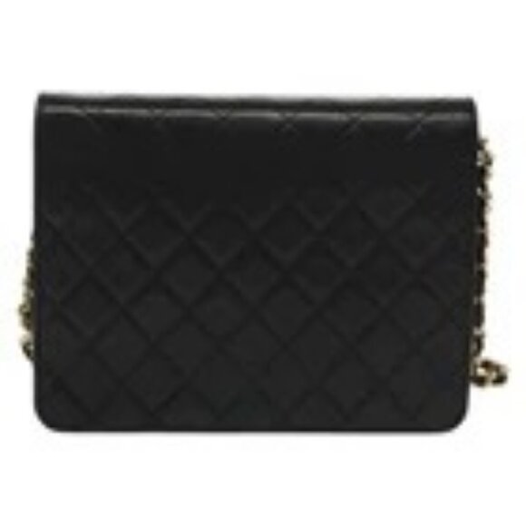 CHANEL Matelasse Chain Shoulder Bag Lamb Skin Black Gold CC Auth fm4823 - Picture 2 of 16